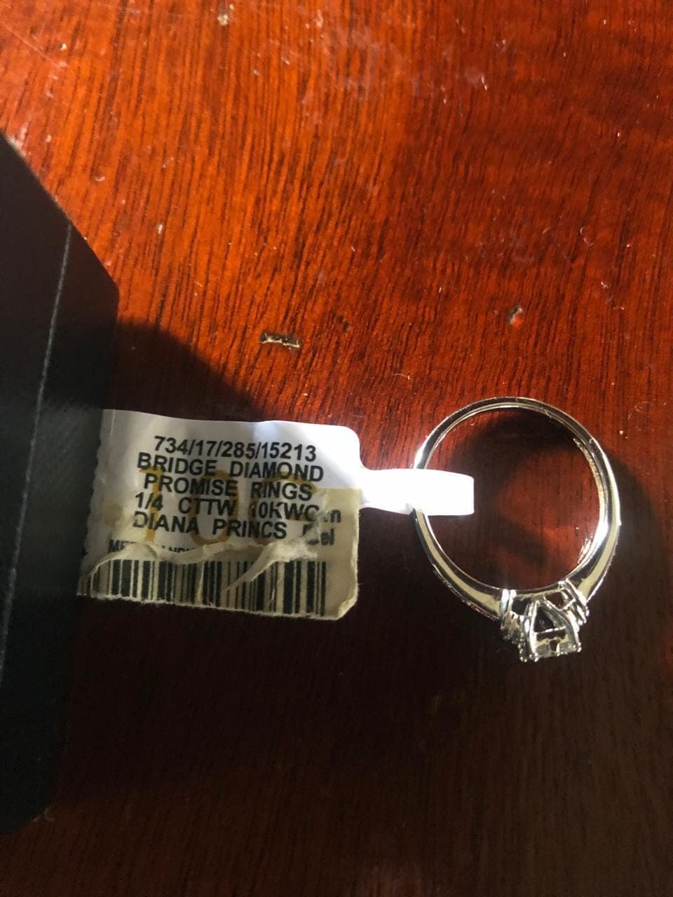 10K diamond ring, size 6.5